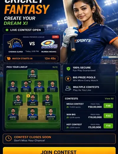 7jogos (7 games) fantasy cricket & matchday visual 3